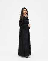 R 333 Black 3D LaserCut Floral Dantel Abaya Abaya for Women UAE – Abaya – Rutba Fashion Abaya