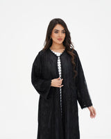 R 333 Black 3D LaserCut Floral Dantel Abaya Abaya for Women UAE – Abaya – Rutba Fashion Abaya