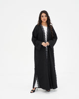R 334 Black 3D LaserCut Floral Lace Abaya Abaya for Women UAE – Abaya – Rutba Fashion Abaya