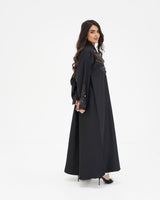 R 336 Black Premium Tartiz (Embroidery) Abaya Abaya for Women UAE – Abaya – Rutba Fashion Abaya