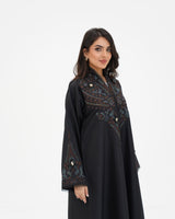 R 336 Black Premium Tartiz (Embroidery) Abaya Abaya for Women UAE – Abaya – Rutba Fashion Abaya