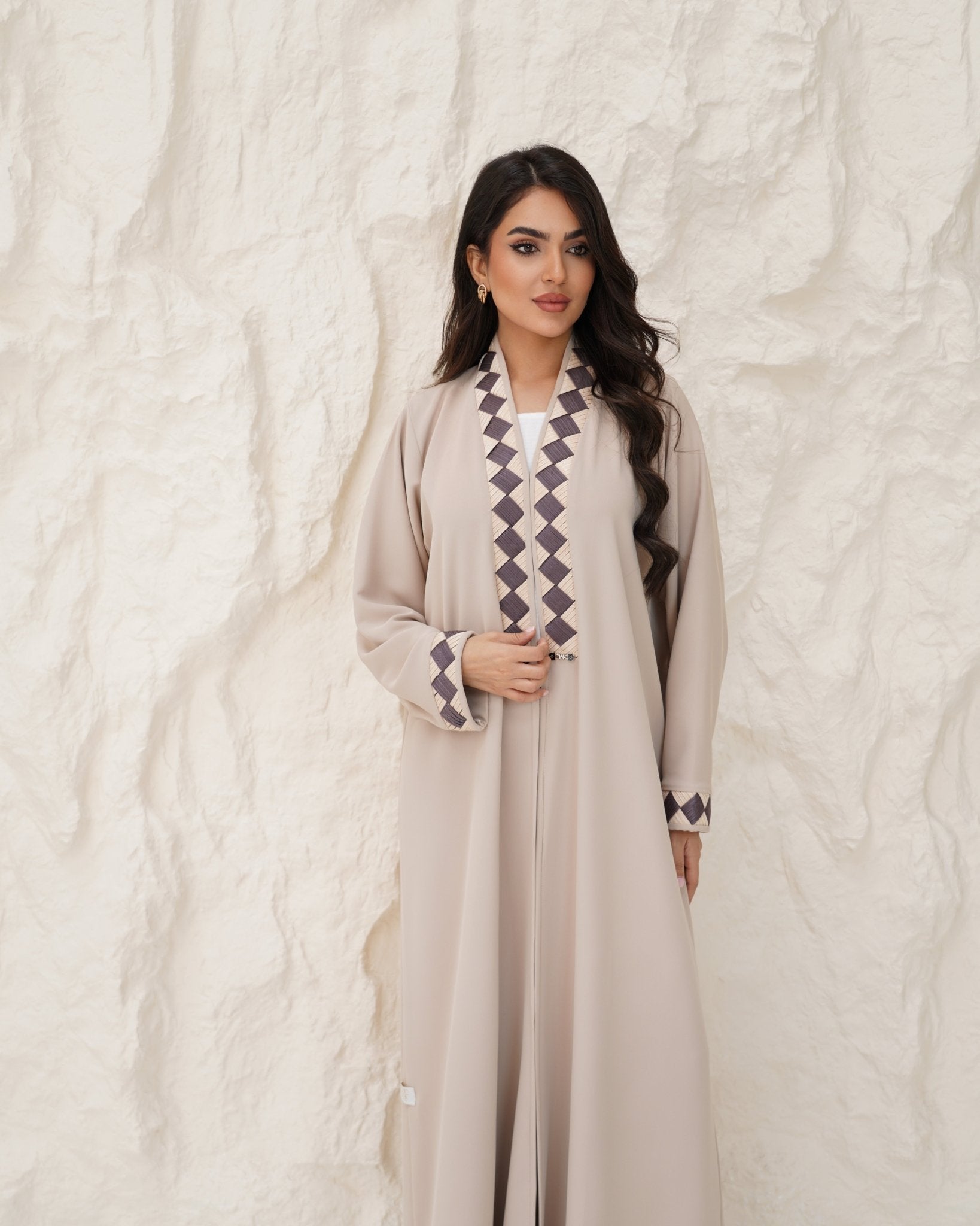 R 340 Beige Abaya Abaya for Women UAE – Abaya – Rutba Fashion Abaya