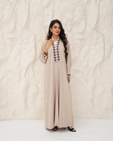 R 340 Beige Abaya Abaya for Women UAE – Abaya – Rutba Fashion Abaya