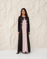 R 341 Black Pink Two-Tone Abaya Abaya for Women UAE – Abaya – Rutba Fashion Abaya
