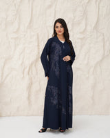 R 342 Navy Blue Rainbow Beaded Abaya Abaya for Women UAE – Abaya – Rutba Fashion Abaya