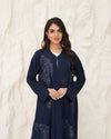 R 342 Navy Blue Rainbow Beaded Abaya Abaya for Women UAE – Abaya – Rutba Fashion Abaya