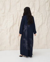 R 342 Navy Blue Rainbow Beaded Abaya Abaya for Women UAE – Abaya – Rutba Fashion Abaya