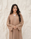 R 343 Light Brown Premium Aari 3D Embroidery Abaya Abaya for Women UAE – Abaya – Rutba Fashion Abaya