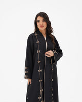 R 344 Black 3D Lace Abaya Abaya for Women UAE – Abaya – Rutba Fashion Abaya