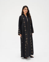R 344 Black 3D Lace Abaya Abaya for Women UAE – Abaya – Rutba Fashion Abaya