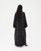 R 344 Black 3D Lace Abaya Abaya for Women UAE – Abaya – Rutba Fashion Abaya