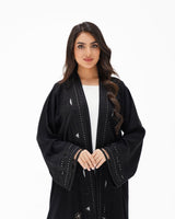 R 345 Black Kashmiri Embroidery Abaya Abaya for Women UAE – Abaya – Rutba Fashion Abaya