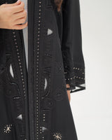 R 345 Black Kashmiri Embroidery Abaya Abaya for Women UAE – Abaya – Rutba Fashion Abaya
