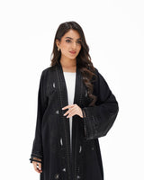R 345 Black Kashmiri Embroidery Abaya Abaya for Women UAE – Abaya – Rutba Fashion Abaya
