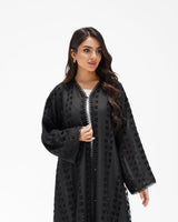 R 346 Black Aari Embroidery Organza Abaya Abaya for Women UAE – Abaya – Rutba Fashion Abaya