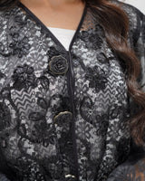 R 347 Black Dantel Abaya Abaya for Women UAE – Abaya – Rutba Fashion Abaya