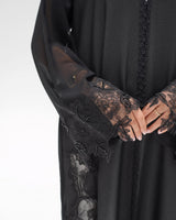 R 348 Black Embroidery Abaya Abaya for Women UAE – Abaya – Rutba Fashion Abaya
