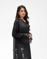 R 348 Black Embroidery Abaya Abaya for Women UAE – Abaya – Rutba Fashion Abaya