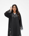 R 348 Black Embroidery Abaya Abaya for Women UAE – Abaya – Rutba Fashion Abaya