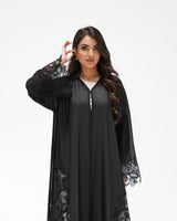 R 348 Black Embroidery Abaya Abaya for Women UAE – Abaya – Rutba Fashion Abaya