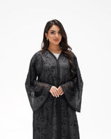 R 349 Black Embroidered Lace Abaya Abaya for Women UAE – Abaya – Rutba Fashion Abaya