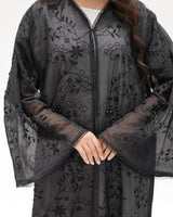 R 349 Black Embroidered Lace Abaya Abaya for Women UAE – Abaya – Rutba Fashion Abaya