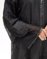 R 352 Black Premium Embroidery Abaya Abaya for Women UAE – Abaya – Rutba Fashion Abaya