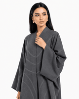 R 355 Dark Grey Embroidery Abaya Abaya for Women UAE – Abaya – Rutba Fashion Abaya