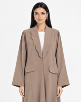 R 357 Mocha Beige Turkish Coat Style Abaya Abaya for Women UAE – Abaya – Rutba Fashion Abaya