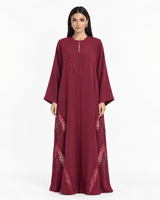 R 358 Burgundy Beaded Abaya Abaya for Women UAE – Abaya – Rutba Fashion Abaya