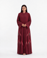 R 358 Burgundy Beaded Abaya Abaya for Women UAE – Abaya – Rutba Fashion Abaya