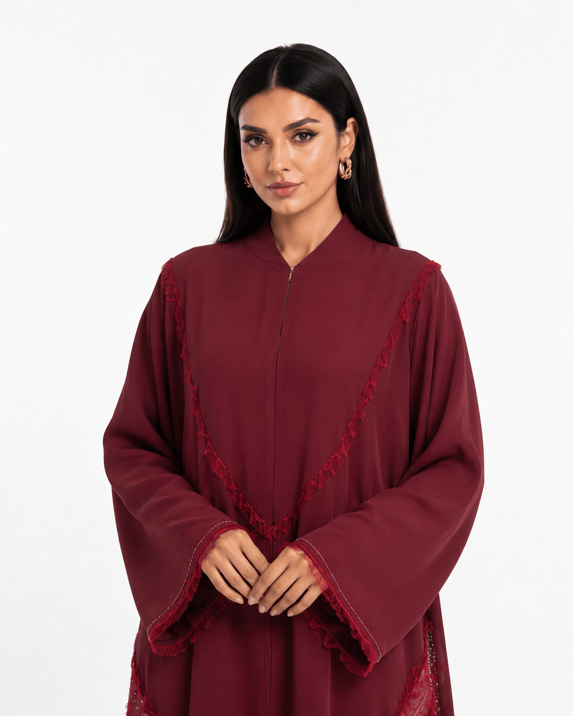 R 358 Burgundy Beaded Abaya Abaya for Women UAE – Abaya – Rutba Fashion Abaya