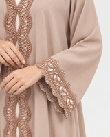 R 361 Dusty Mocha Lace Abaya Abaya for Women UAE – Abaya – Rutba Fashion Abaya