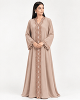 R 361 Dusty Mocha Lace Abaya Abaya for Women UAE – Abaya – Rutba Fashion Abaya