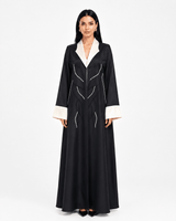 R 365 Black Coat Beaded Abaya Abaya for Women UAE – Abaya – Rutba Fashion Abaya