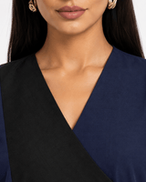 R 366 Navy Blue with Black Panel Abaya Abaya for Women UAE – Abaya – Rutba Fashion Abaya