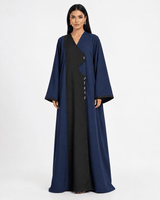R 366 Navy Blue with Black Panel Abaya Abaya for Women UAE – Abaya – Rutba Fashion Abaya