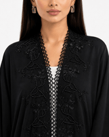 R 368 Black Lace Abaya Abaya for Women UAE – Abaya – Rutba Fashion Abaya