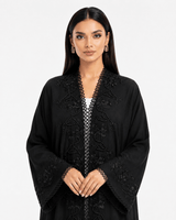 R 368 Black Lace Abaya Abaya for Women UAE – Abaya – Rutba Fashion Abaya