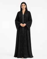 R 368 Black Lace Abaya Abaya for Women UAE – Abaya – Rutba Fashion Abaya