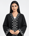 R 369 Black Embroidery Abaya Abaya for Women UAE – Abaya – Rutba Fashion Abaya