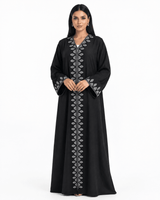 R 369 Black Embroidery Abaya Abaya for Women UAE – Abaya – Rutba Fashion Abaya