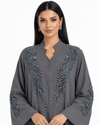 R 376 Grey Beaded Office Wear Abaya Abaya for Women UAE – Abaya – Rutba Fashion Abaya