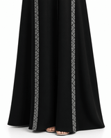R 377 Black Lace Beaded Abaya Abaya for Women UAE – Abaya – Rutba Fashion Abaya