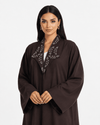 R 386 Brown Coat Style Abaya Abaya for Women UAE – Abaya – Rutba Fashion Abaya