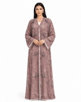 R 388 Dusty Rose Elegant Abaya Abaya for Women UAE – Abaya – Rutba Fashion Abaya