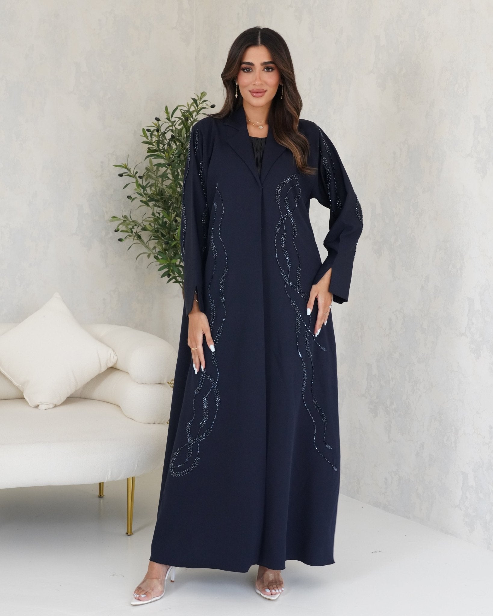 R100 Blue Abaya Set Abaya for Women UAE – Abaya – Rutba Fashion Abaya