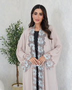 R101 Beige Abaya Set Abaya for Women UAE – Abaya – Rutba Fashion Abaya