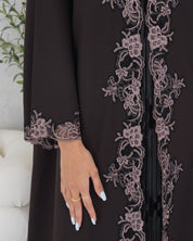 R102 Dark Brown Abaya Set Abaya for Women UAE – Abaya – Rutba Fashion Abaya