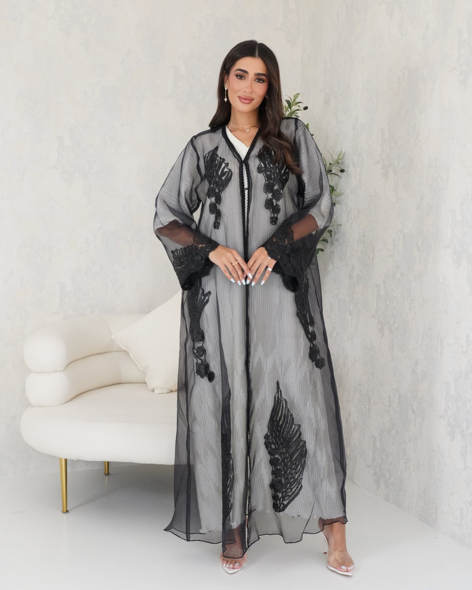 R103 Black Abaya Set Abaya for Women UAE – Abaya – Rutba Fashion Abaya